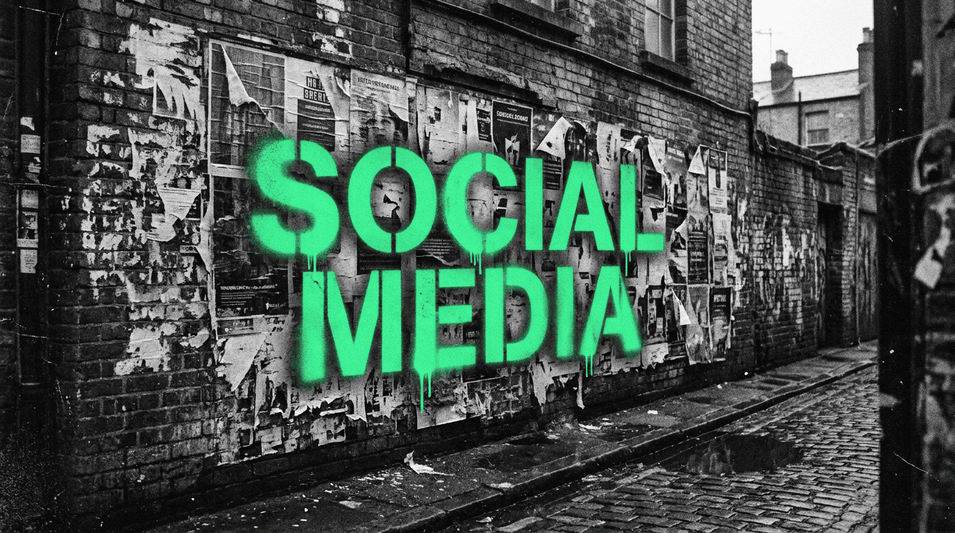 Social Media spray painted stencil