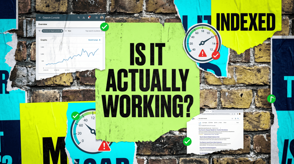 Checking whether SEO is working using Search Console impressions and indexed pages