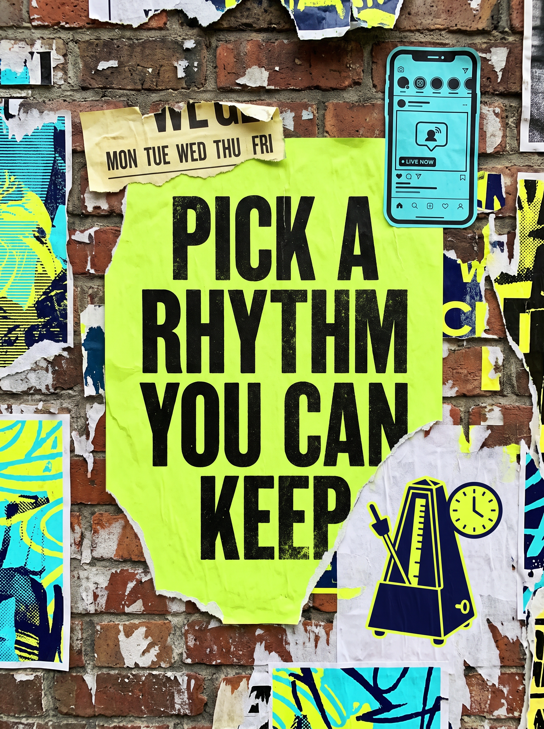 Pick a posting rhythm you can keep — quick version
