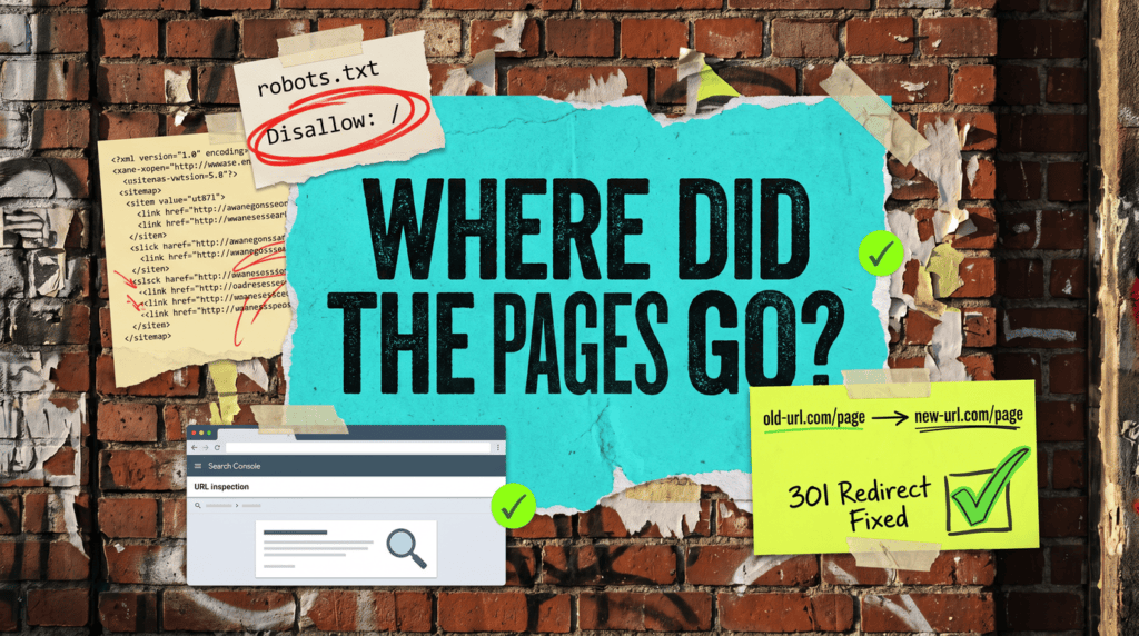 Finding lost pages after a redesign using the sitemap, robots.txt and URL inspection