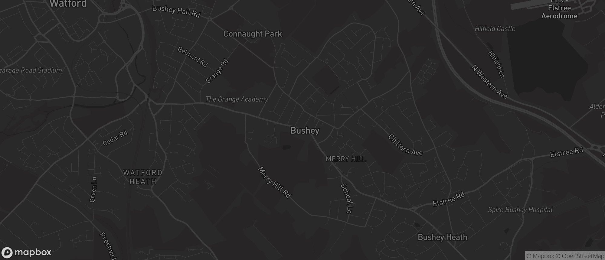 Map of Bushey for SEO services in Bushey