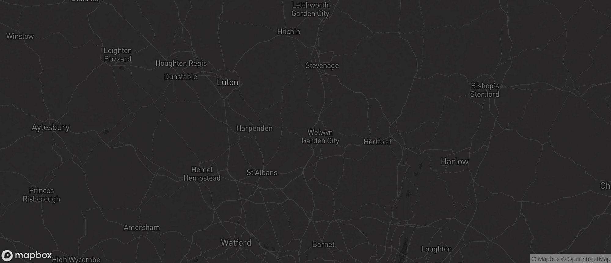 Map of Hertfordshire for SEO services in Hertfordshire