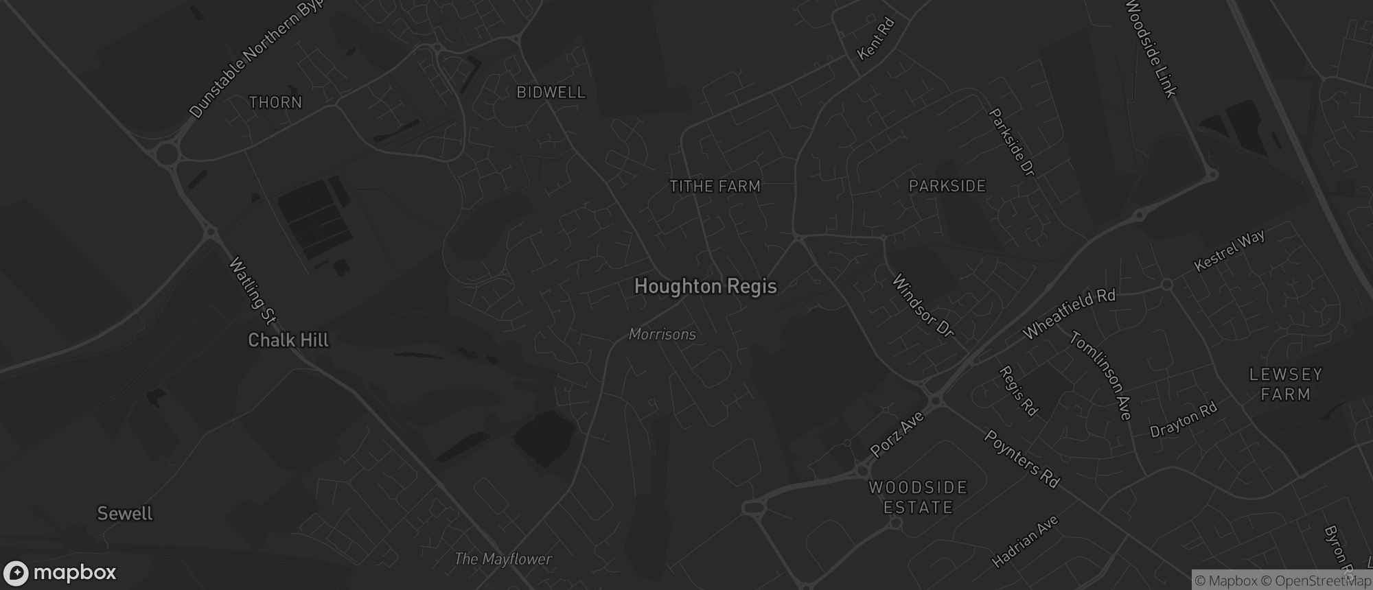 Map of Houghton Regis for SEO services in Houghton Regis