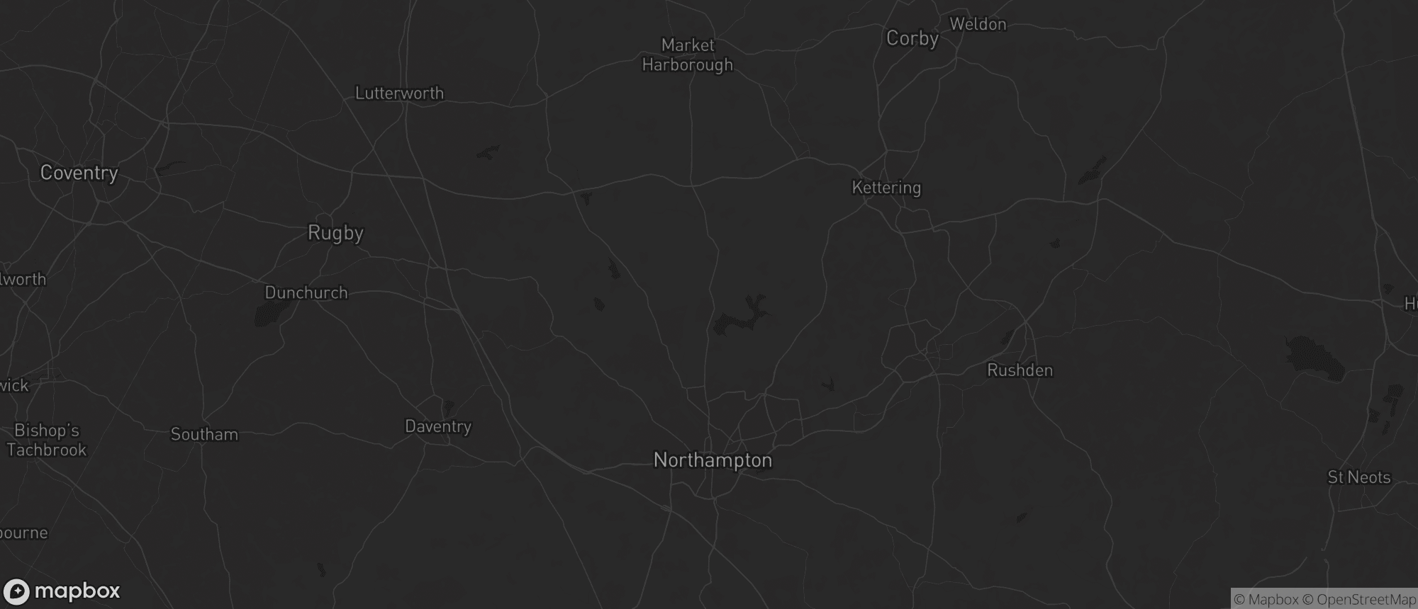 Map of Northamptonshire for SEO services in Northamptonshire