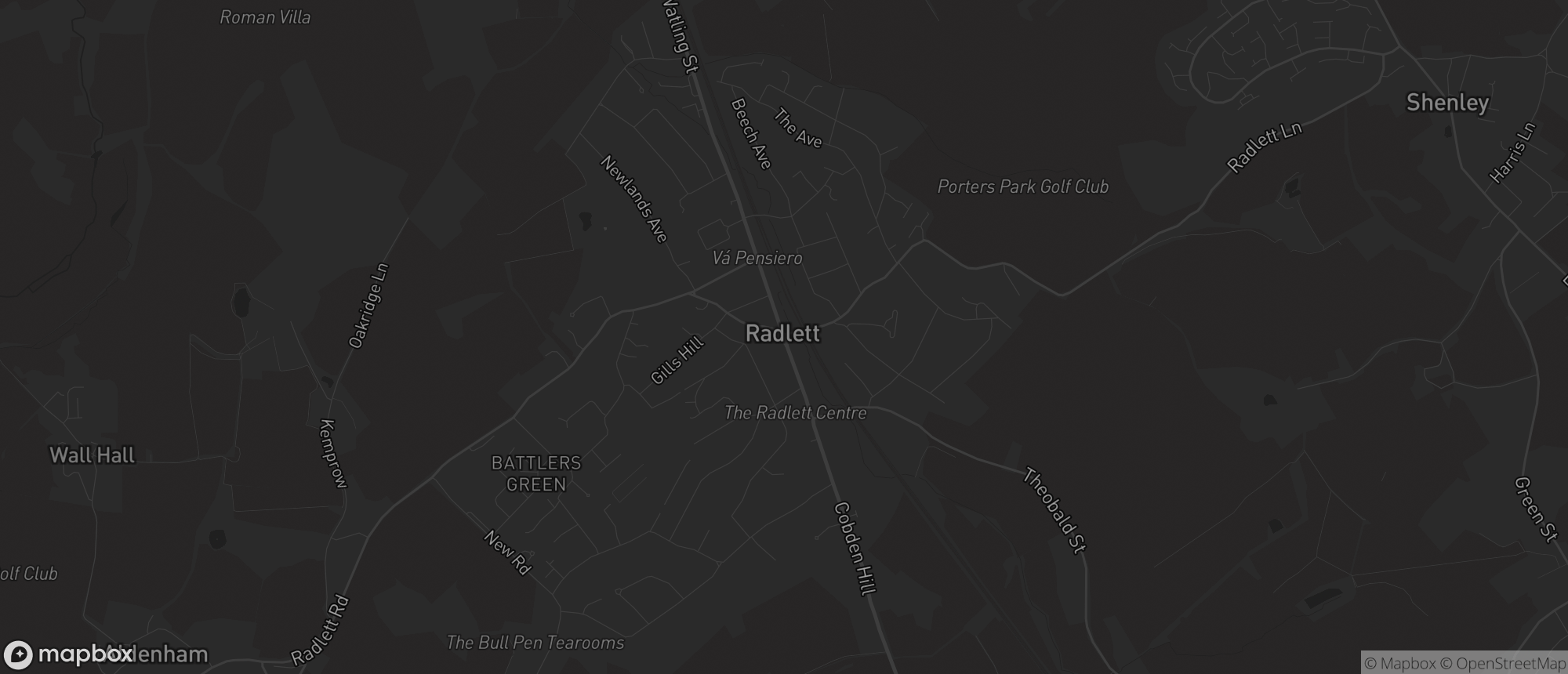 Map of Radlett for SEO services in Radlett