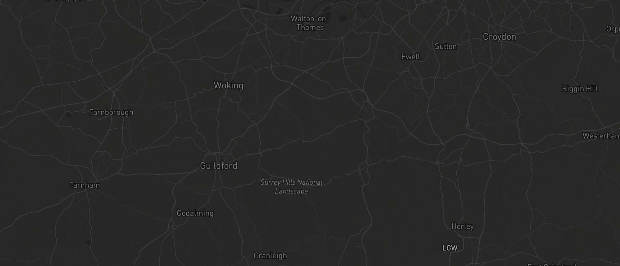 Map of Surrey for SEO services in Surrey