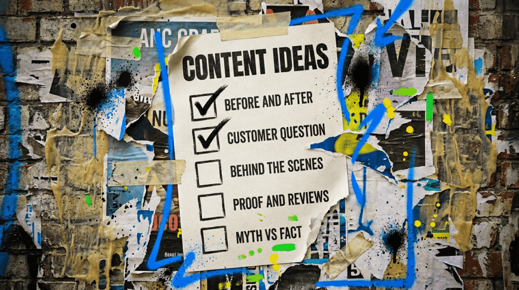 What should I post on social media for my business, a small business owner planning a week of posts