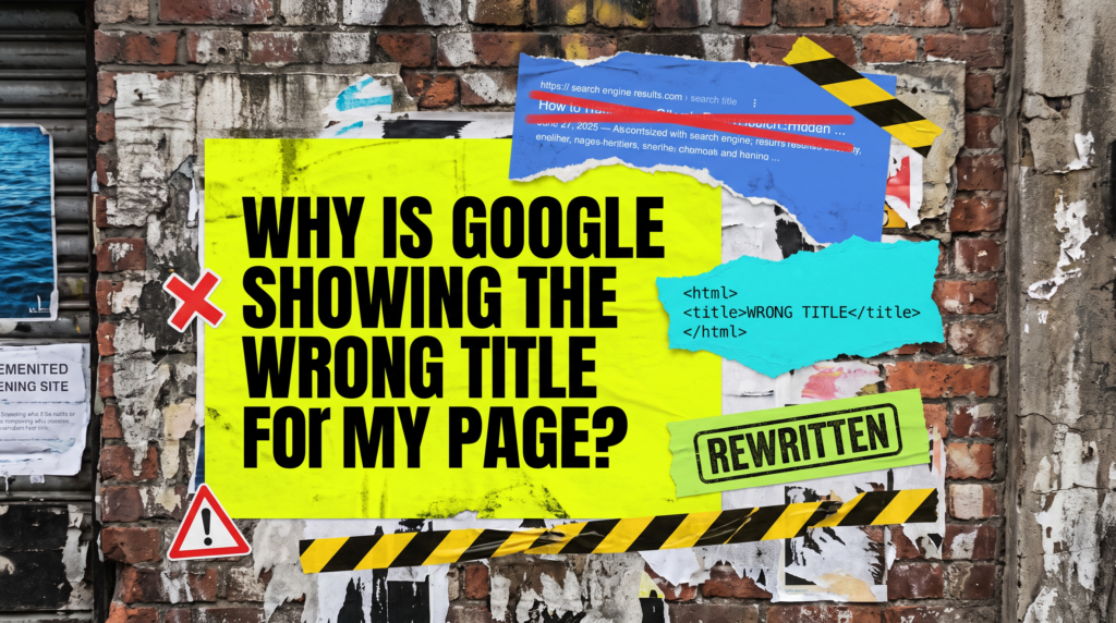 Why is Google showing the wrong title for my page - search listing headline struck through