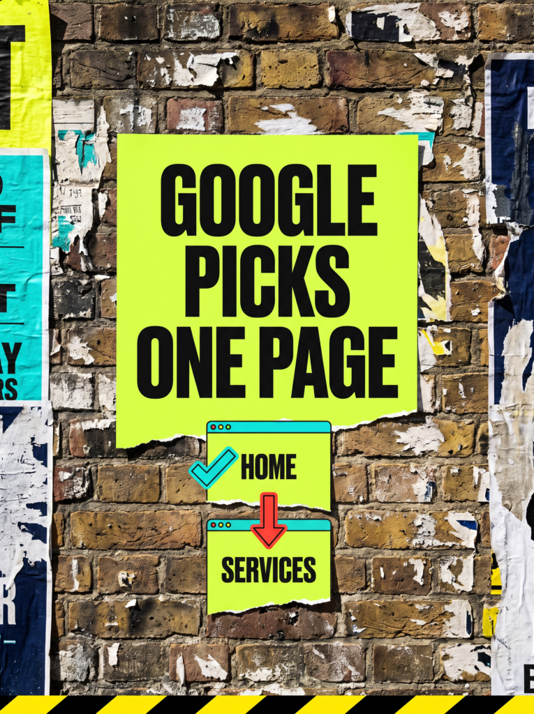 Google picks one page from your site, homepage ranking instead of my service page