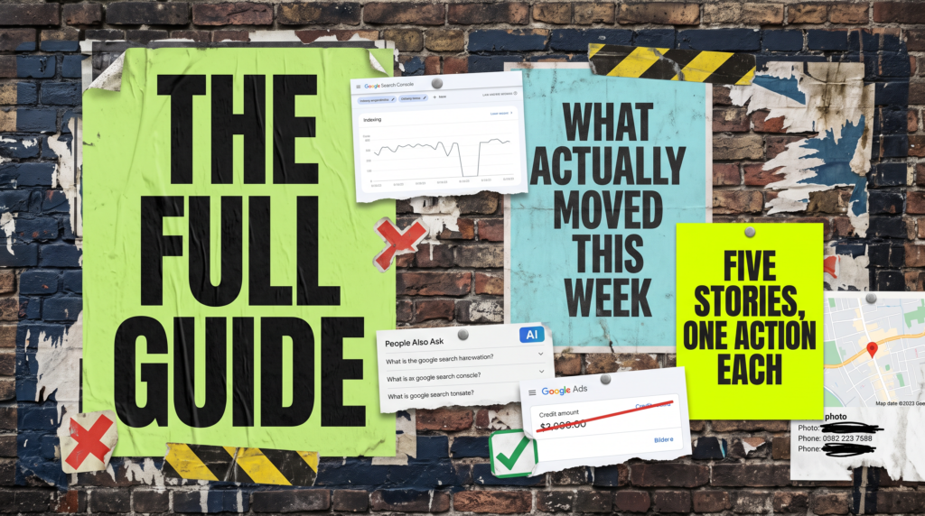 Digital marketing news late-September 2026 full guide poster wall with five stories and one action each