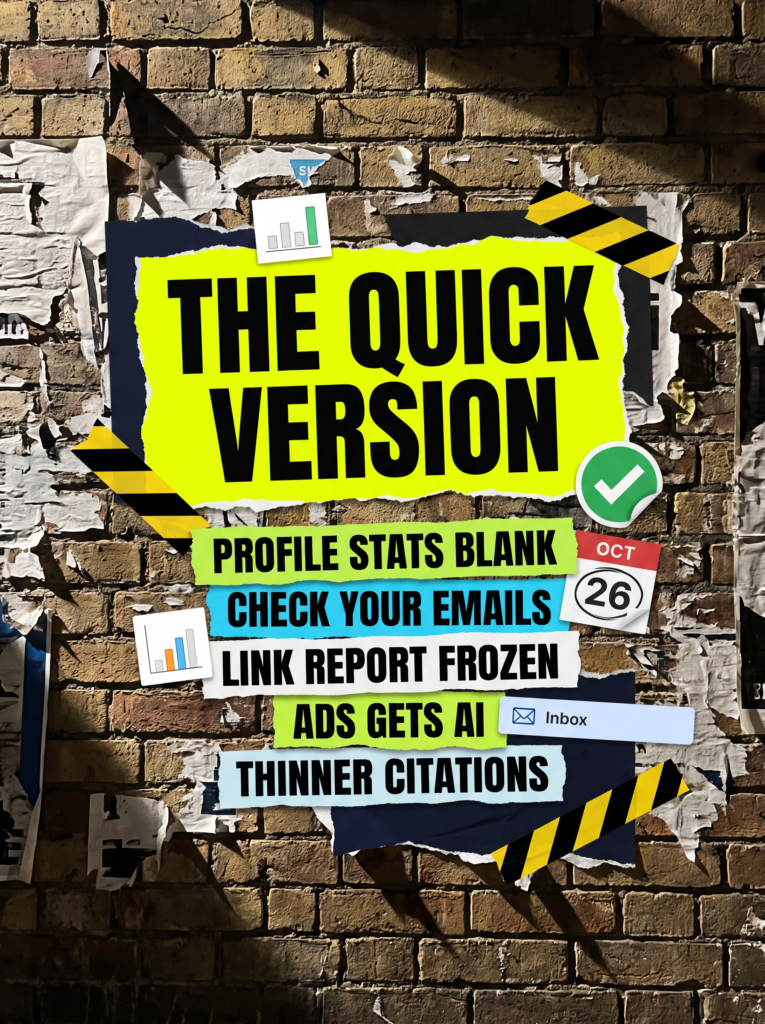 Digital marketing news mid-September 2026 quick version poster stack listing the five stories