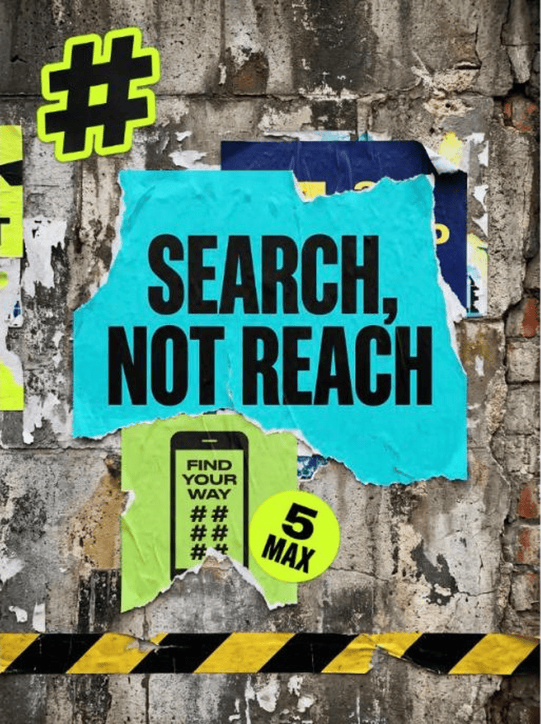 Search not reach poster answering do hashtags still work on Instagram, with a five hashtag caption mockup