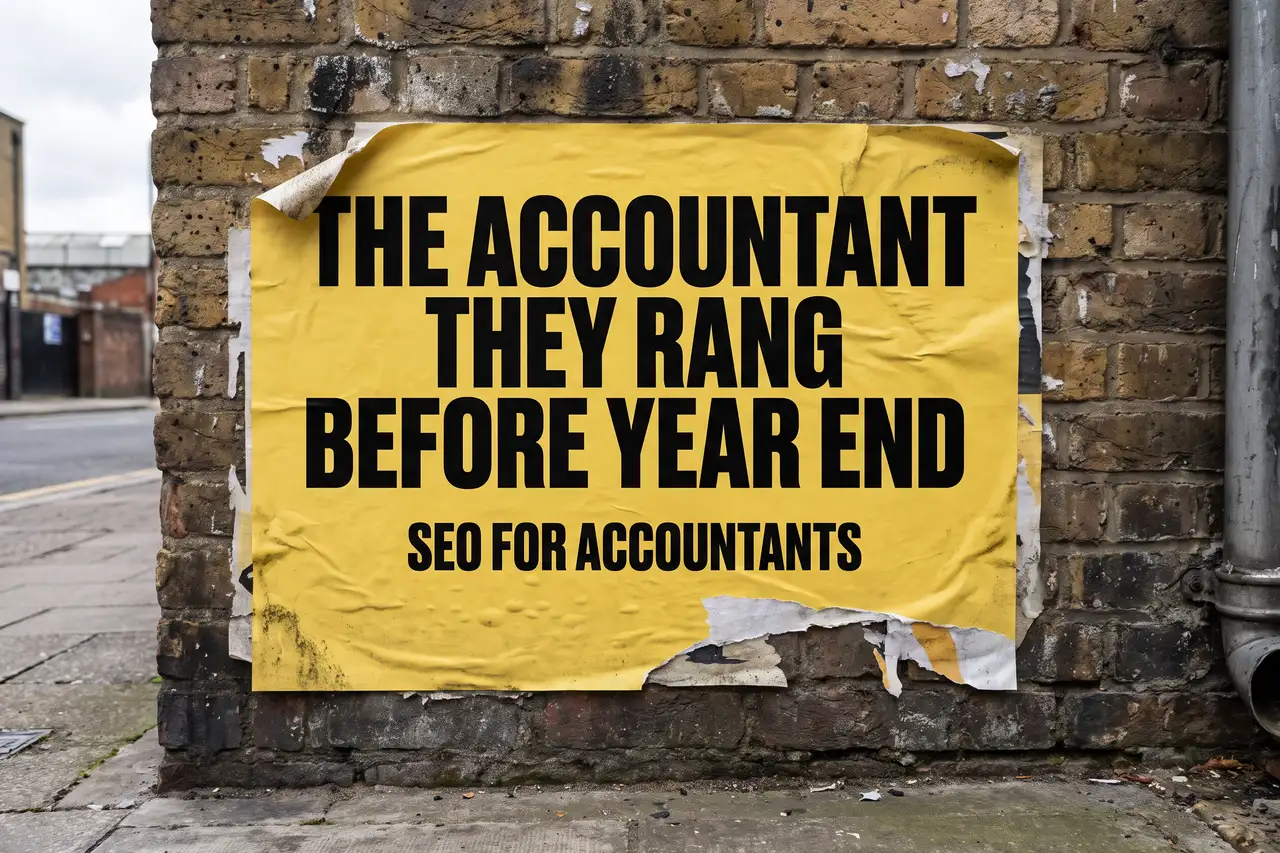 How Do I Get More Clients For My Accountancy Firm? poster pasted on a brick wall