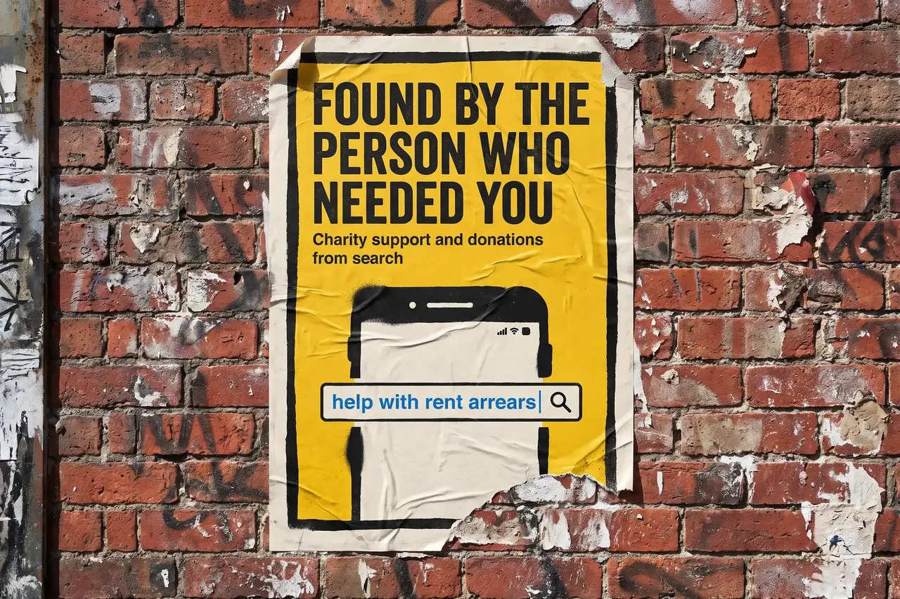 Found by the person who needed you, paste-up poster
