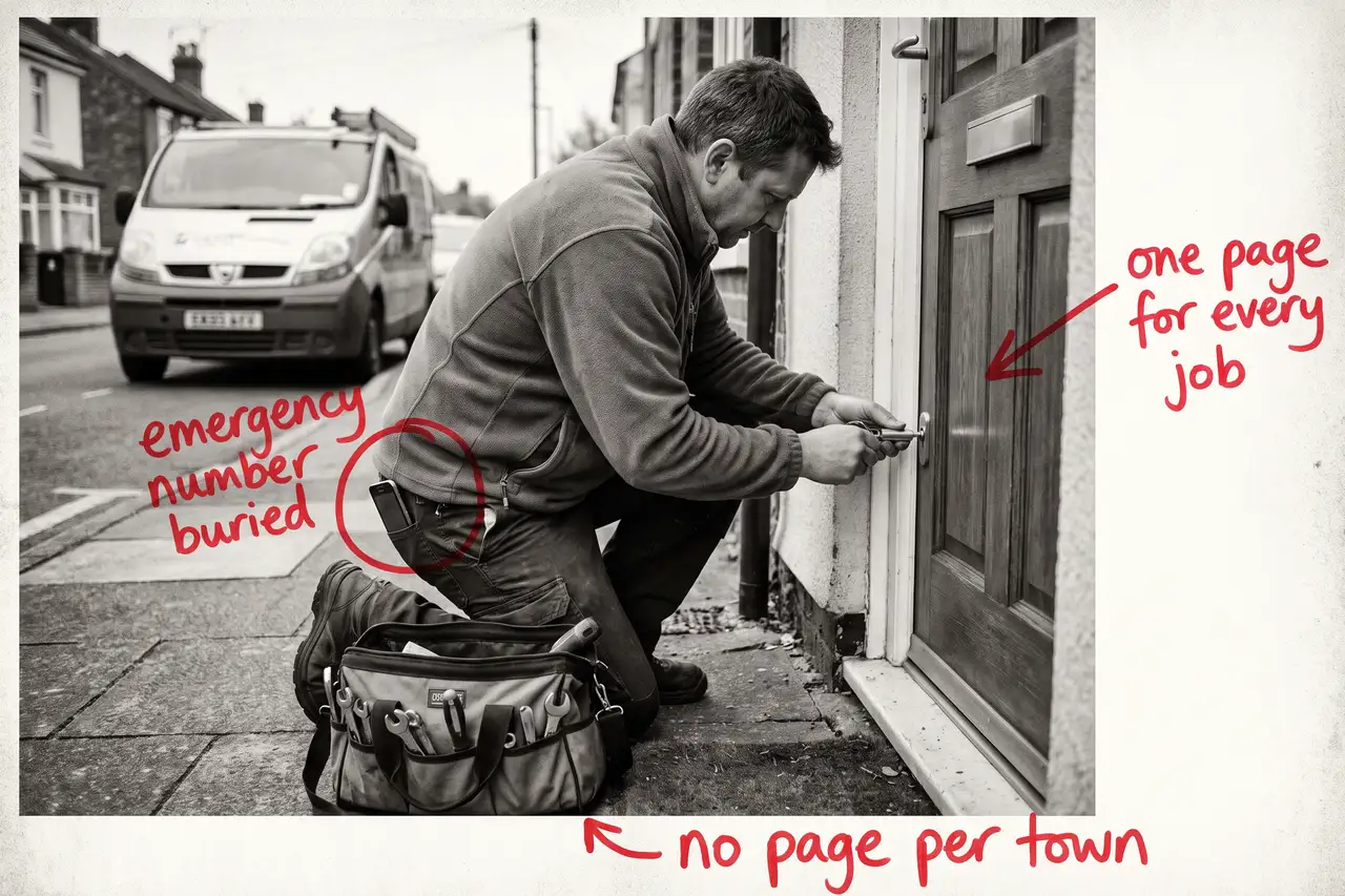 Why Is My Locksmith Website Not Getting Calls?, marker-annotated photo