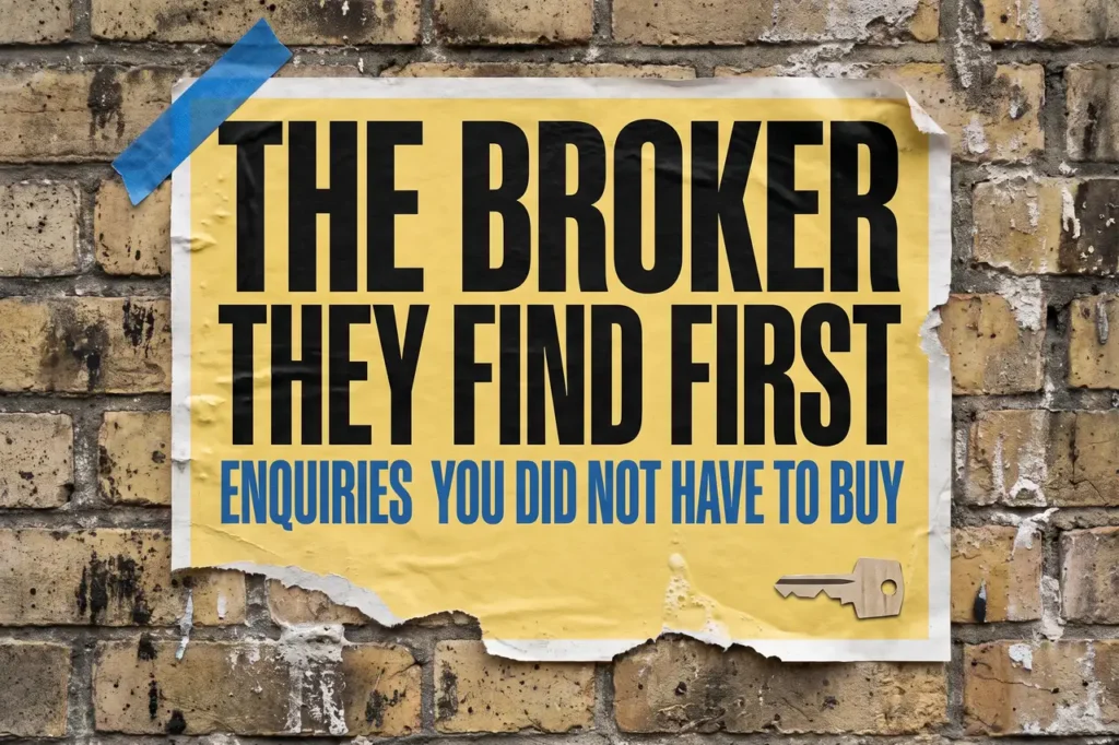 The broker they find first, enquiries you did not have to buy, paste-up poster