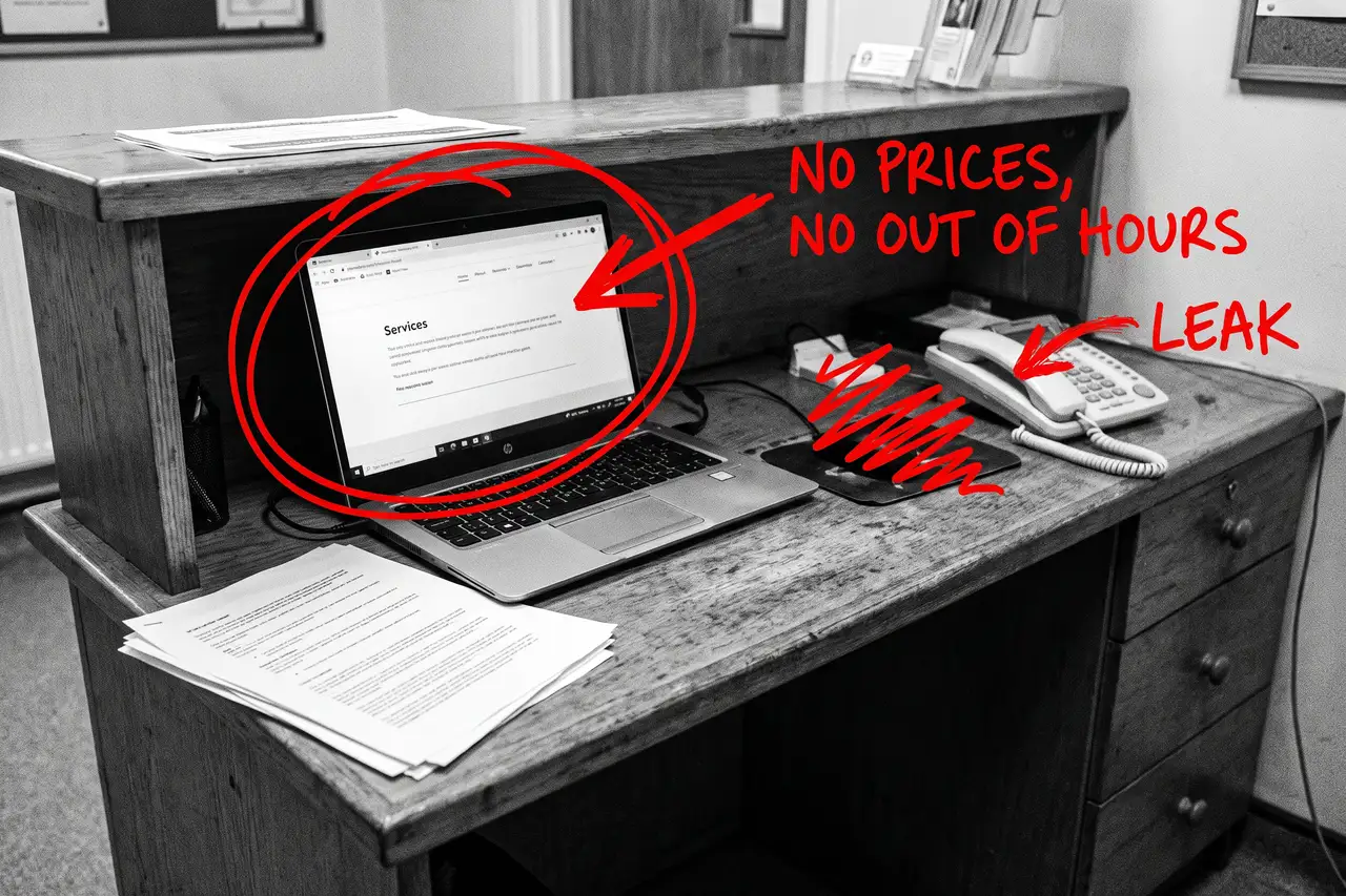 Why Is My Vet Practice Not Getting New Clients, marker-annotated photo