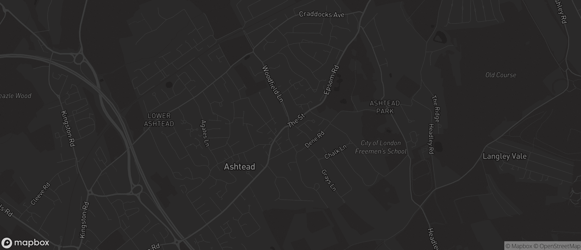 Map of Ashtead for SEO services in Ashtead