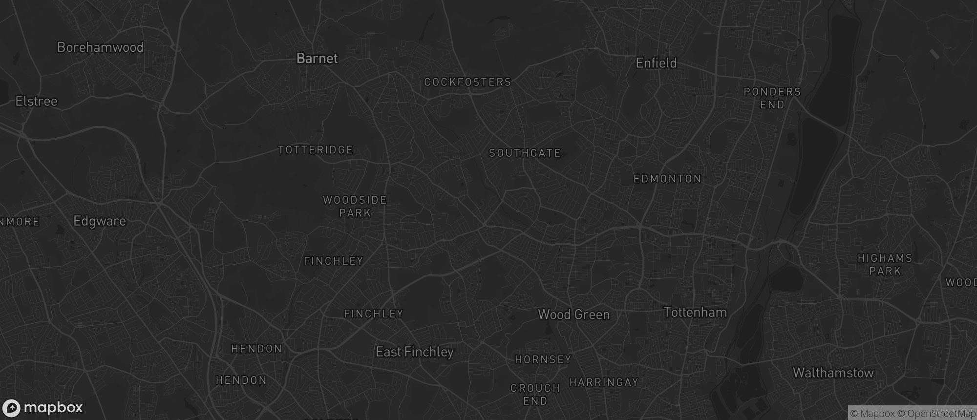 Map of North London for SEO services in North London