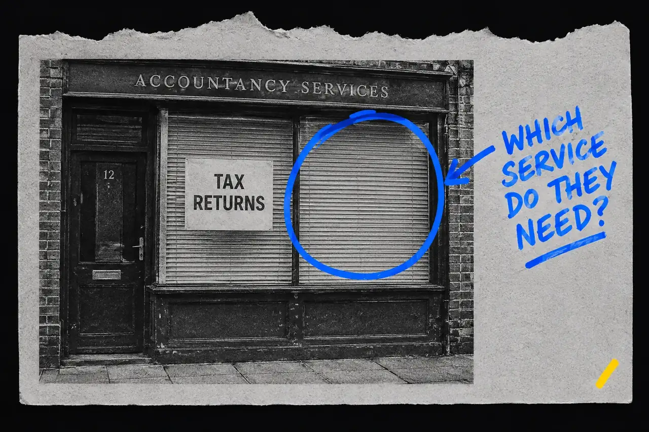 Which service do they need?, marker-annotated photo