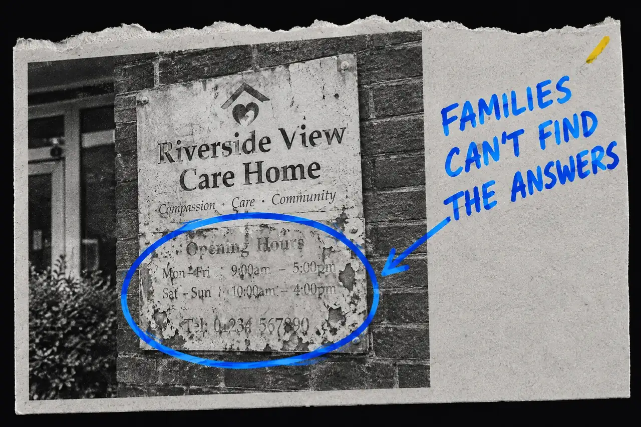 Families can't find the answers, marker-annotated photo