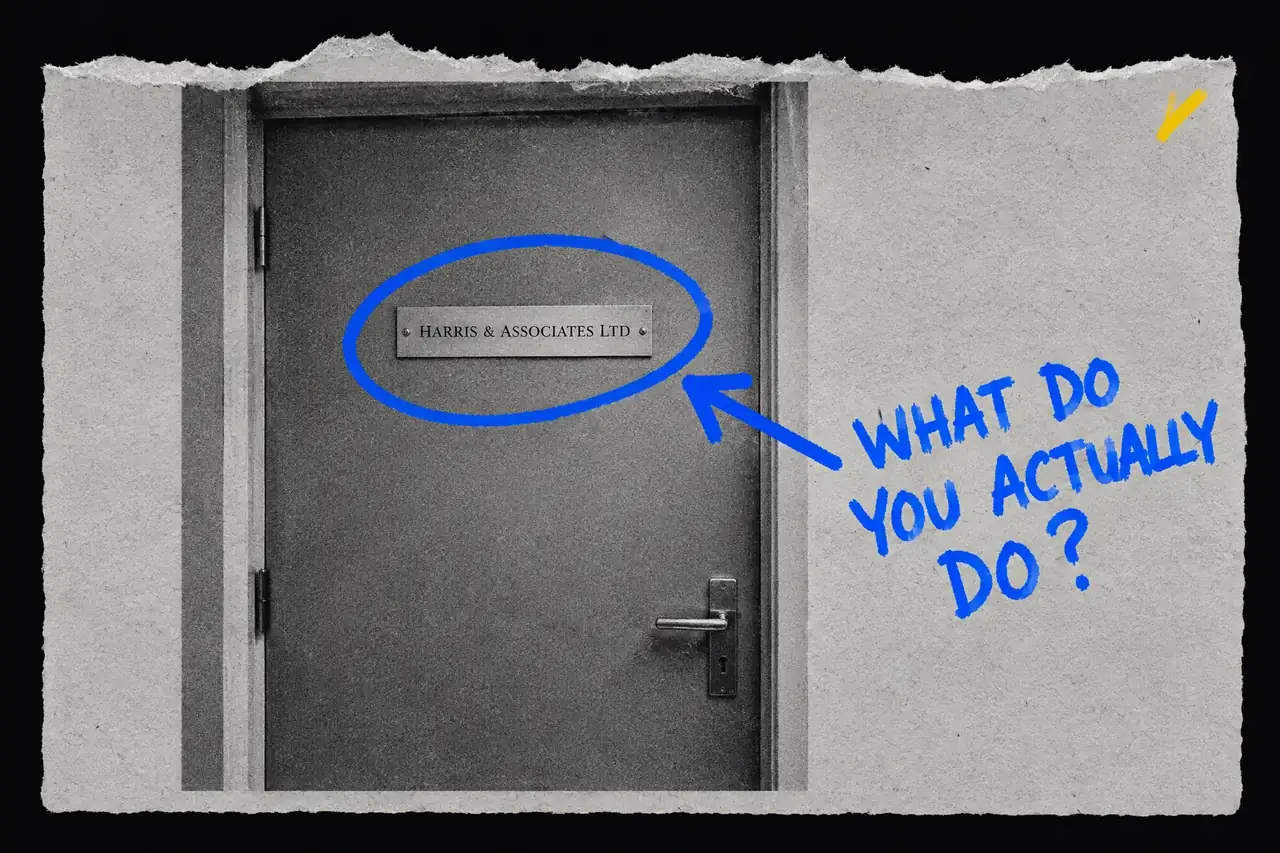 What do you actually do?, marker-annotated photo