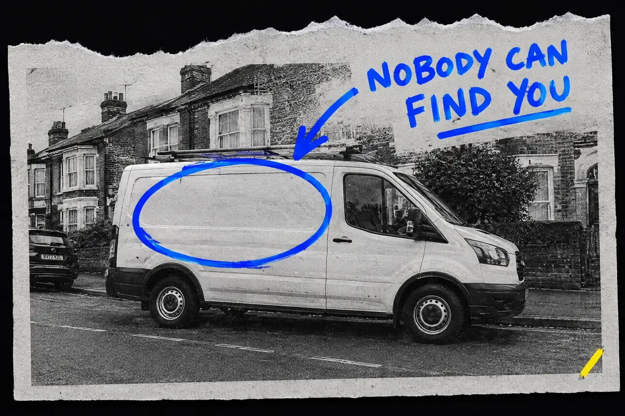 Nobody can find you, marker-annotated photo