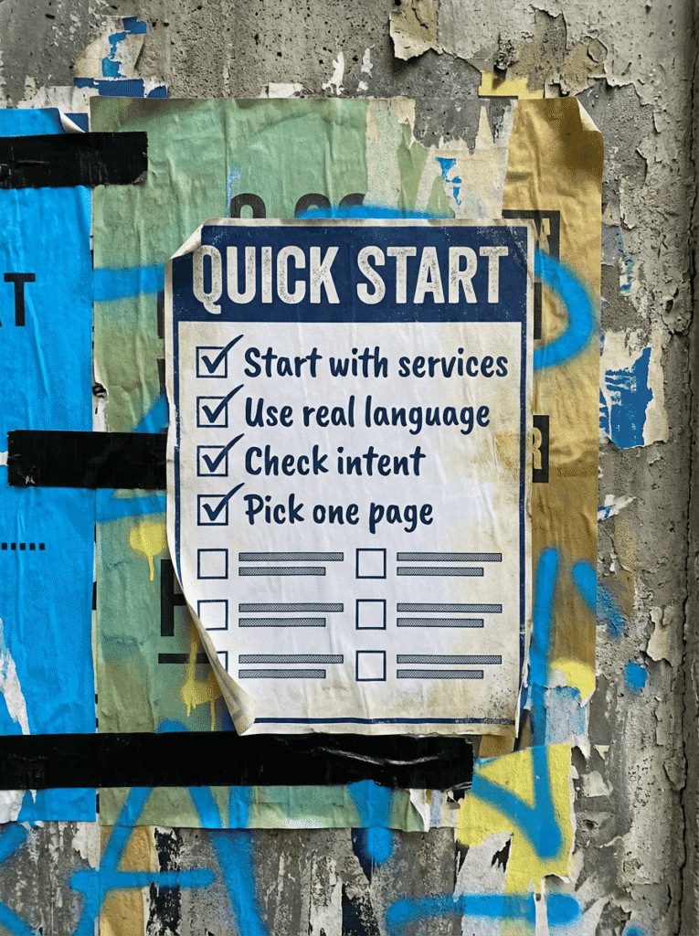 what-keywords-should-i-use-for-my-website-Quick-Version At-a-glance summary of what keywords should I use for my website, pulling out the guide’s main points.