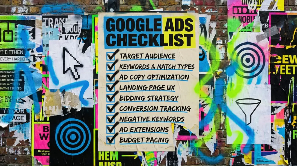Street poster asking are Google Ads worth it for small business, with cost per click and cost per customer weighed against each other.