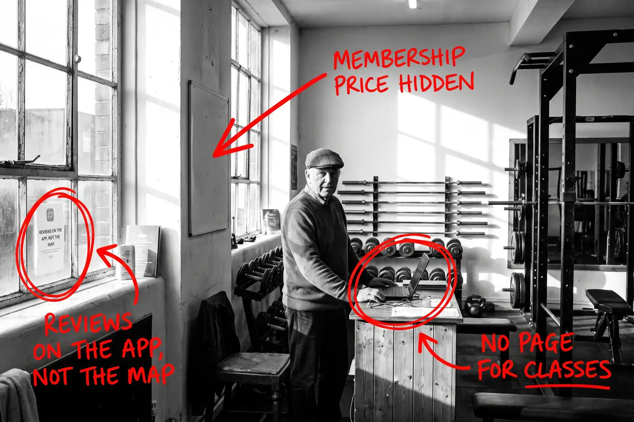 How Do I Get More Gym Members From My Website?, marker-annotated photo