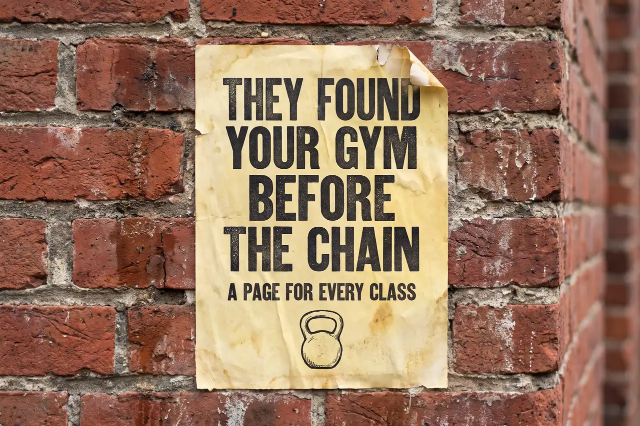 How Do I Get More Gym Members From My Website? poster pasted on a brick wall