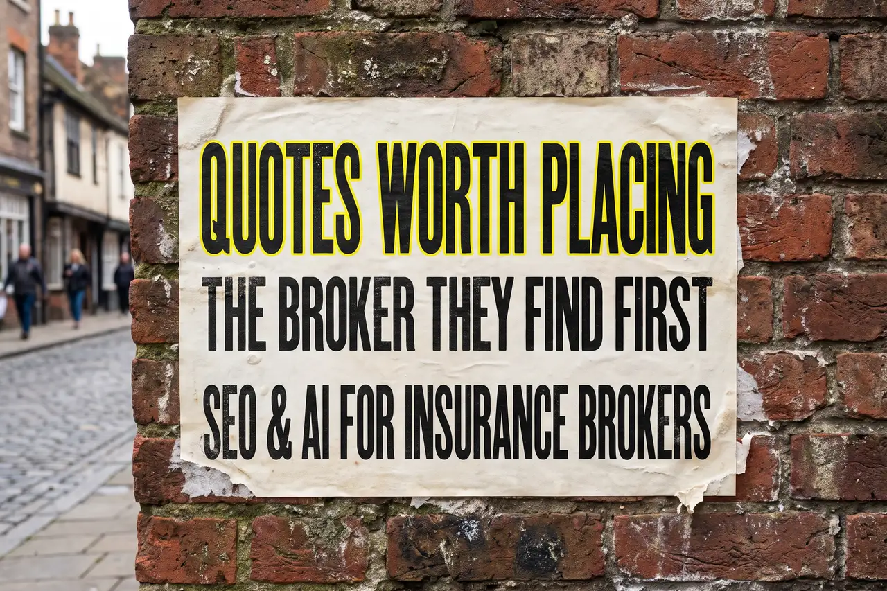 How Do I Get More Clients As An Insurance Broker? poster pasted on a brick wall
