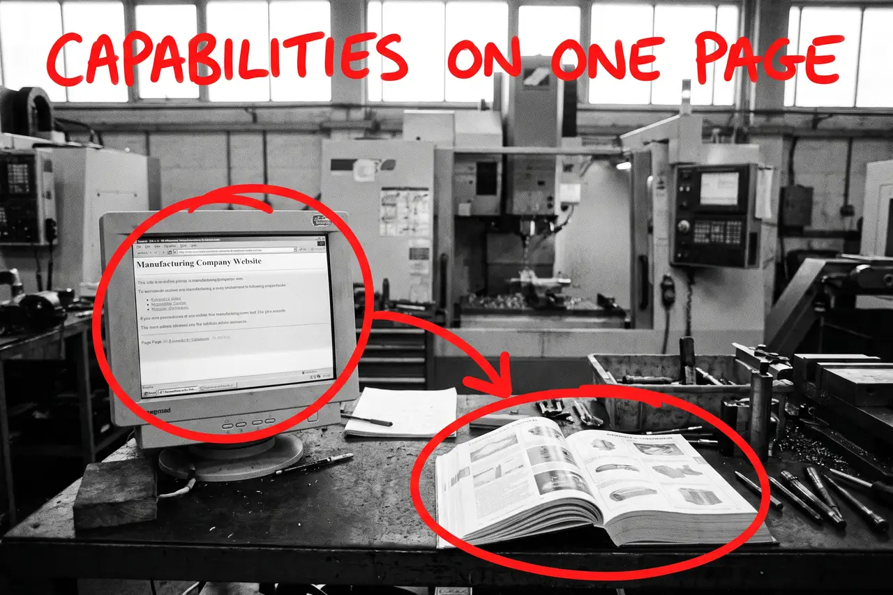 How Do I Get More Leads For My Manufacturing Business?, marker-annotated photo