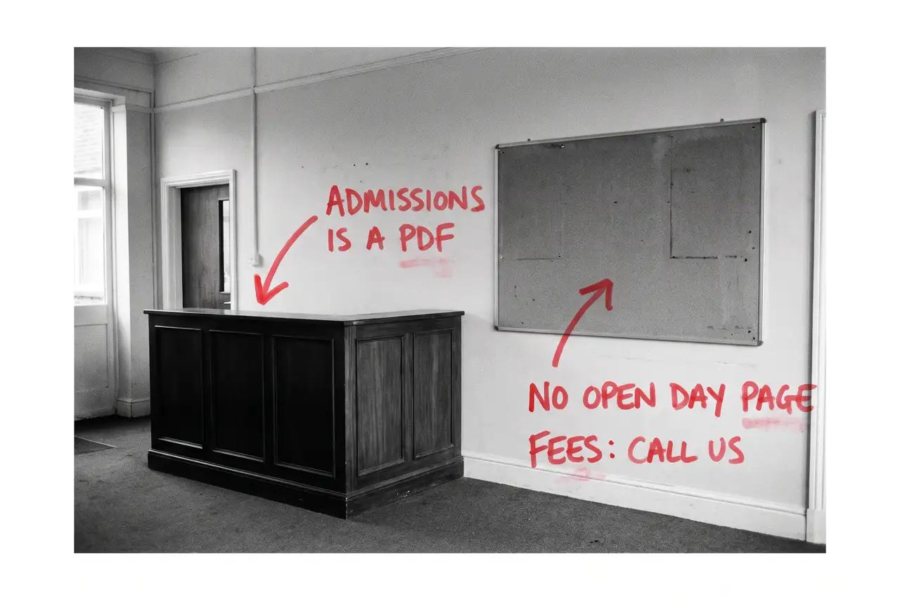 How Do I Increase School Admissions?, marker-annotated photo