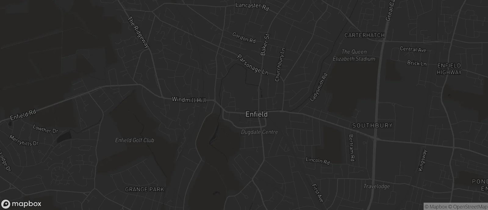 Map of Enfield Town for SEO services in Enfield Town