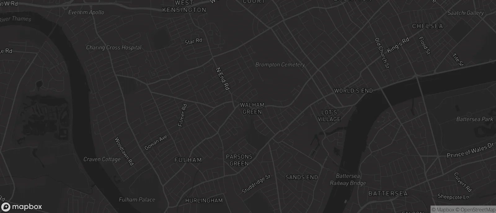 Map of Fulham for SEO services in Fulham