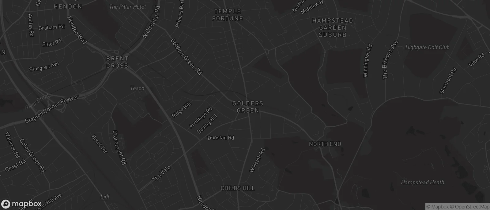 Map of Golders Green for SEO services in Golders Green