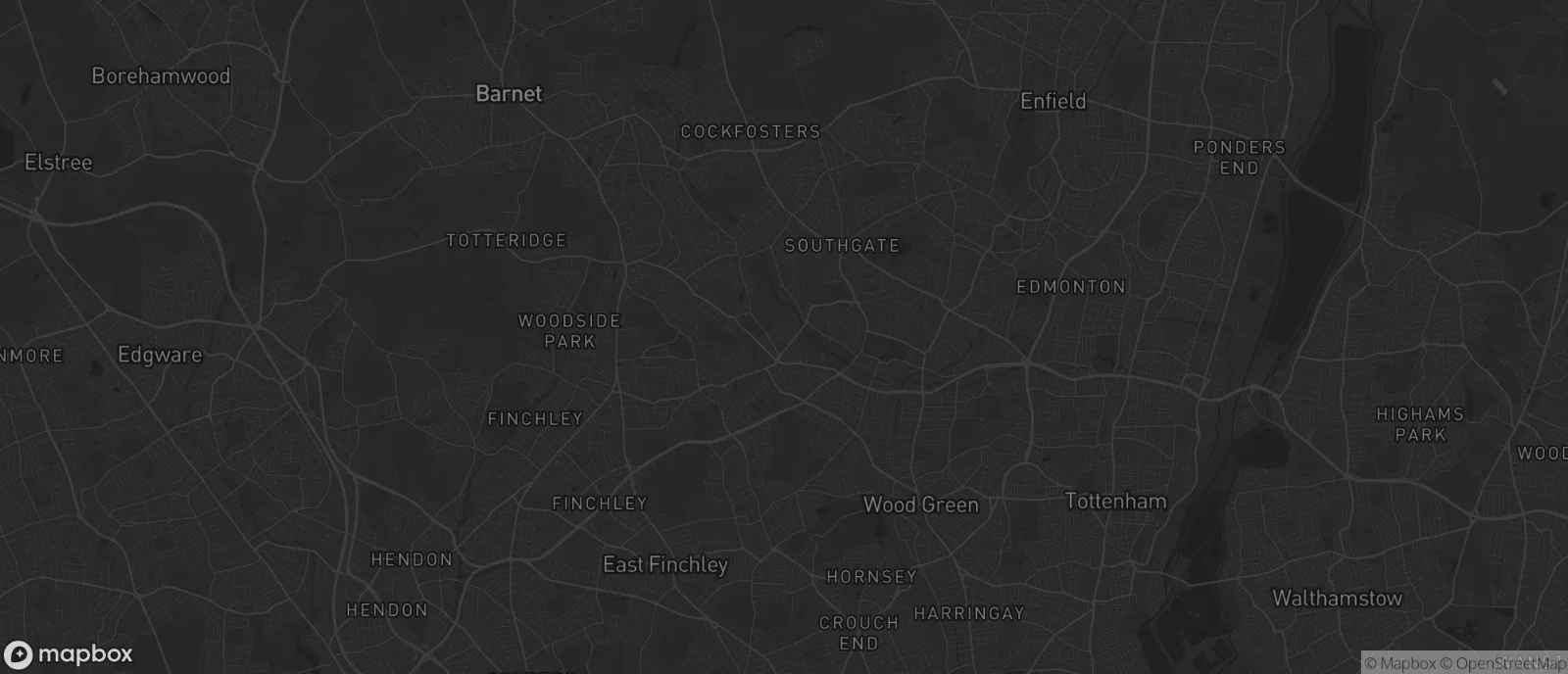 Map of North London for SEO services in North London
