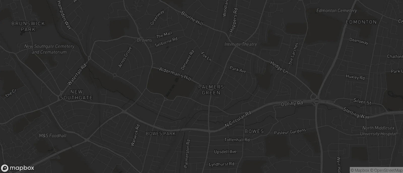 Map of Palmers Green for SEO services in Palmers Green