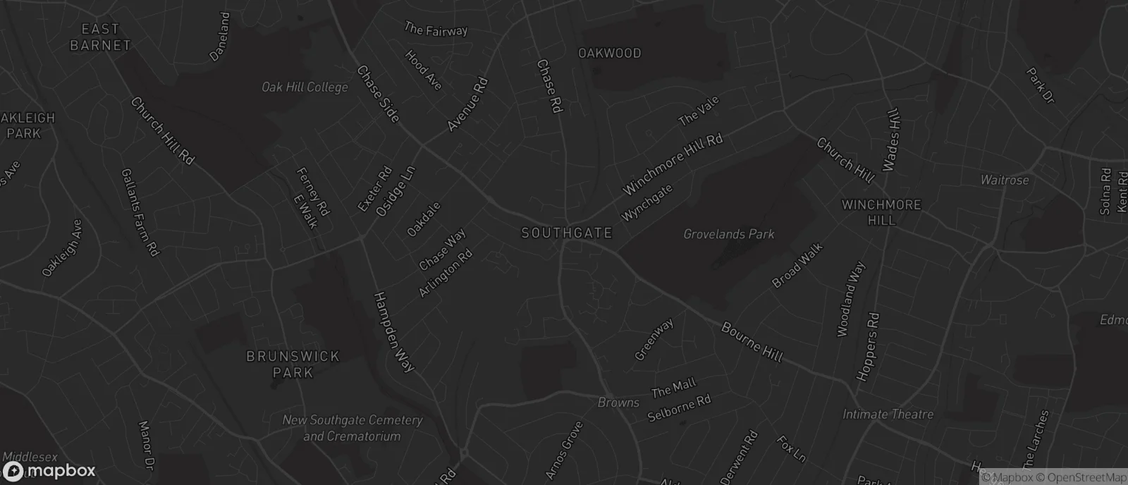 Map of Southgate for SEO services in Southgate