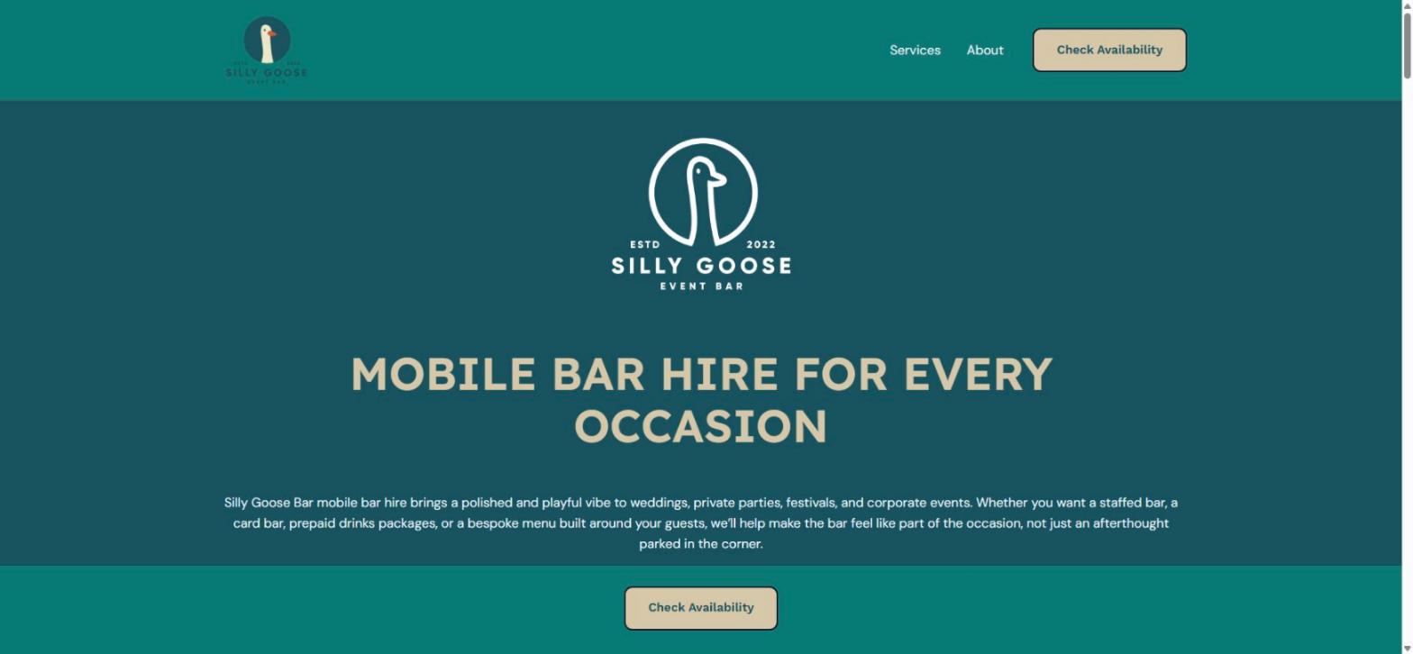 Silly Goose Bar homepage built by FlyPost