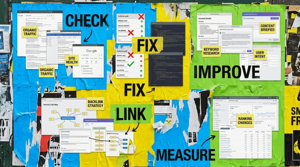 Full infographic walking through what an SEO agency does, section by section.