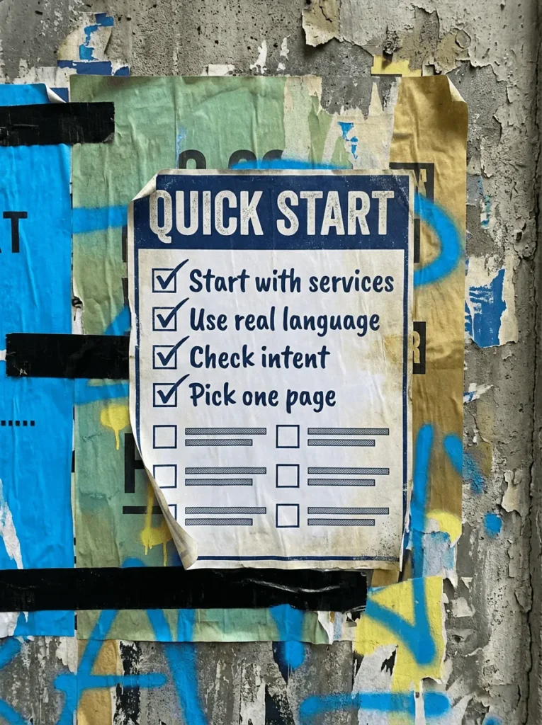 At-a-glance summary of what keywords should I use for my website, pulling out the guide’s main points.