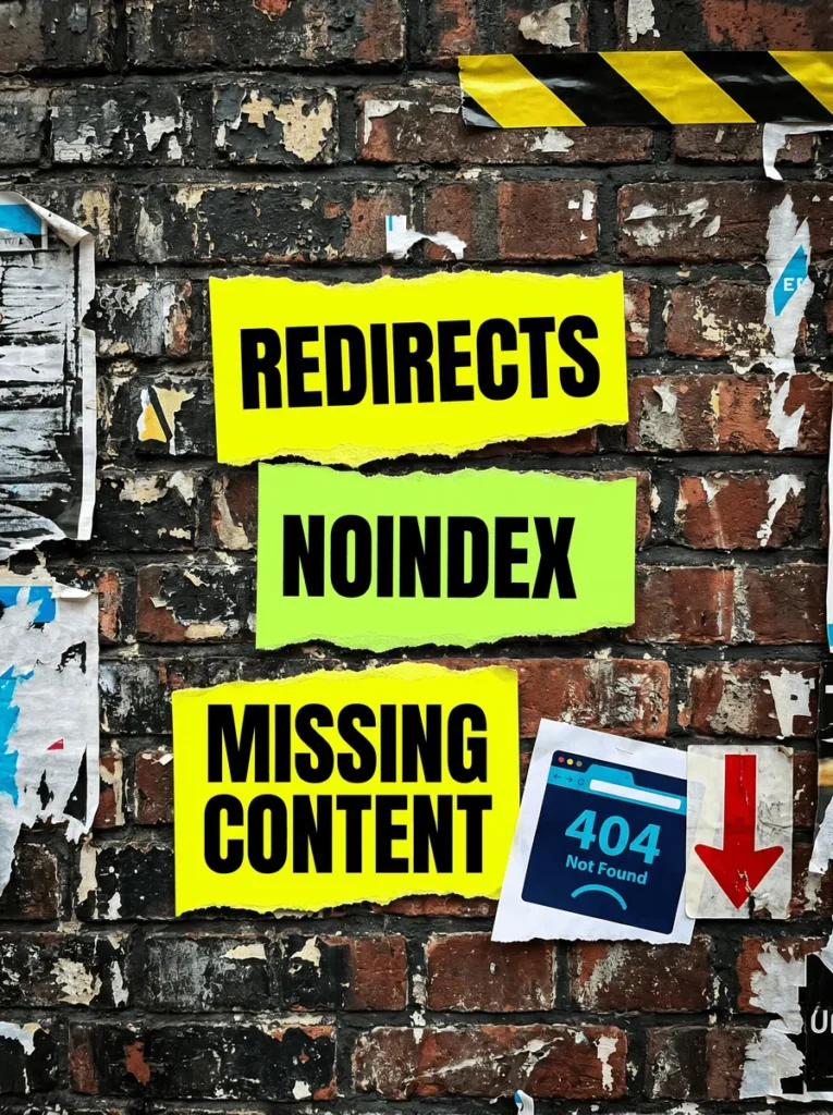 Traffic drop after a website redesign: redirects, noindex and missing content